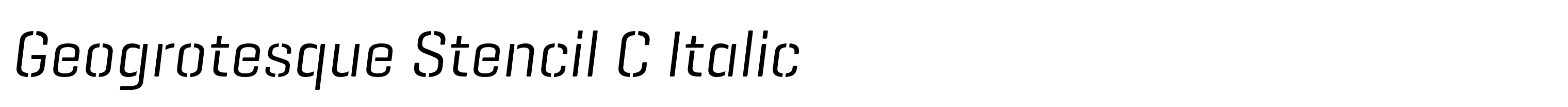 Geogrotesque Stencil C Italic